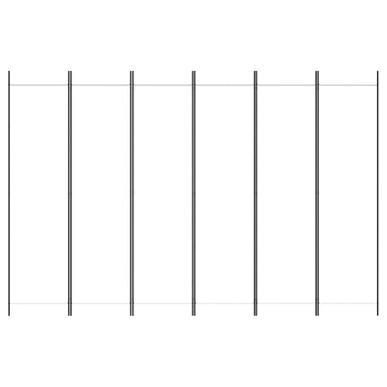 6-panels rumdeler 300x200 cm stof hvid