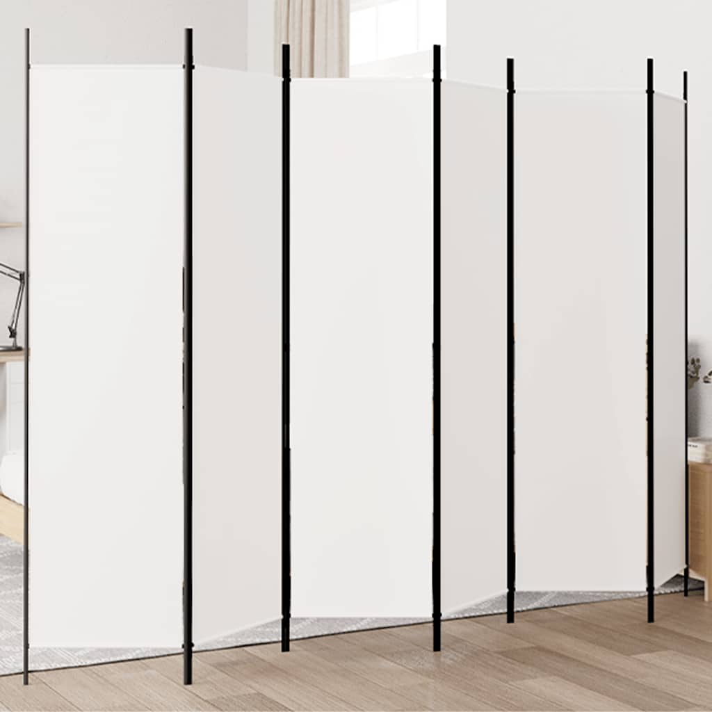 3-Panels Rumdeler Stof Hvid - 6 / 300 x 200 cm