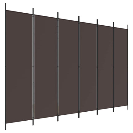 6-panels rumdeler 300x200 cm stof brun