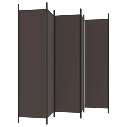 6-panels rumdeler 300x200 cm stof brun