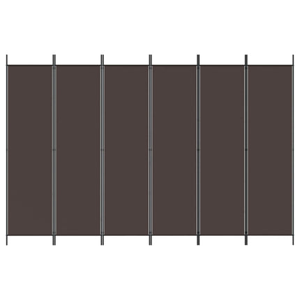 6-panels rumdeler 300x200 cm stof brun