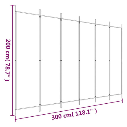 5-panels rumdeler 300x200 cm stof antracitgrå