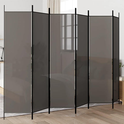 5-panels rumdeler 300x200 cm stof antracitgrå