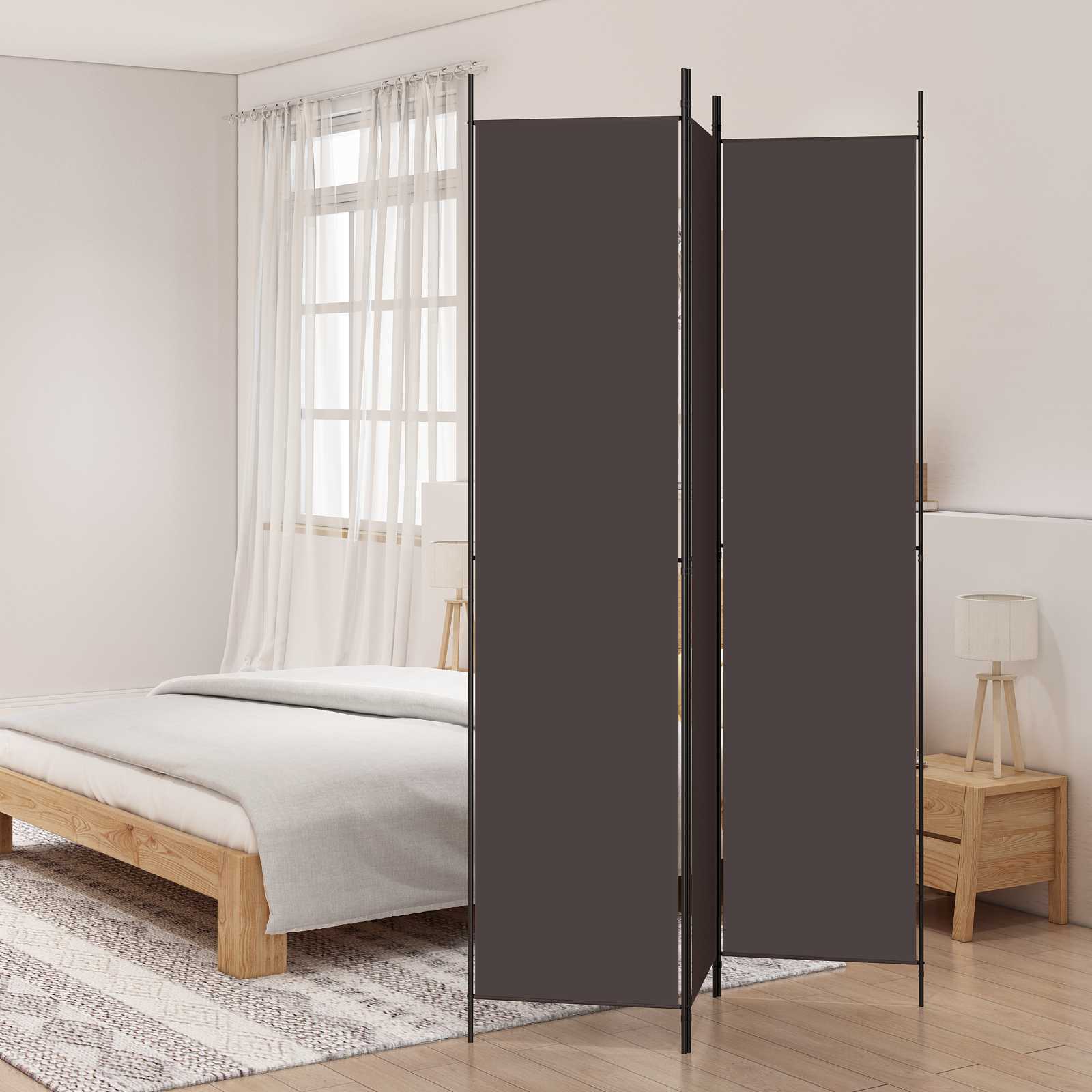 3-Panels Rumdeler Stof Brun - 3 / 150 x 220 cm