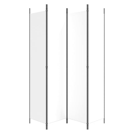 4-panels rumdeler 200x220 cm stof hvid