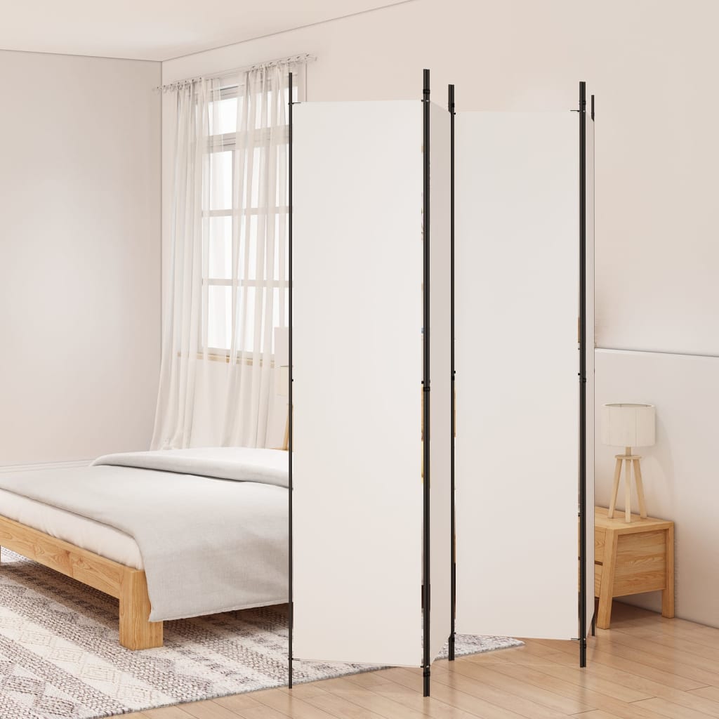 3-Panels Rumdeler Stof Hvid - 4 / 200 x 220 cm