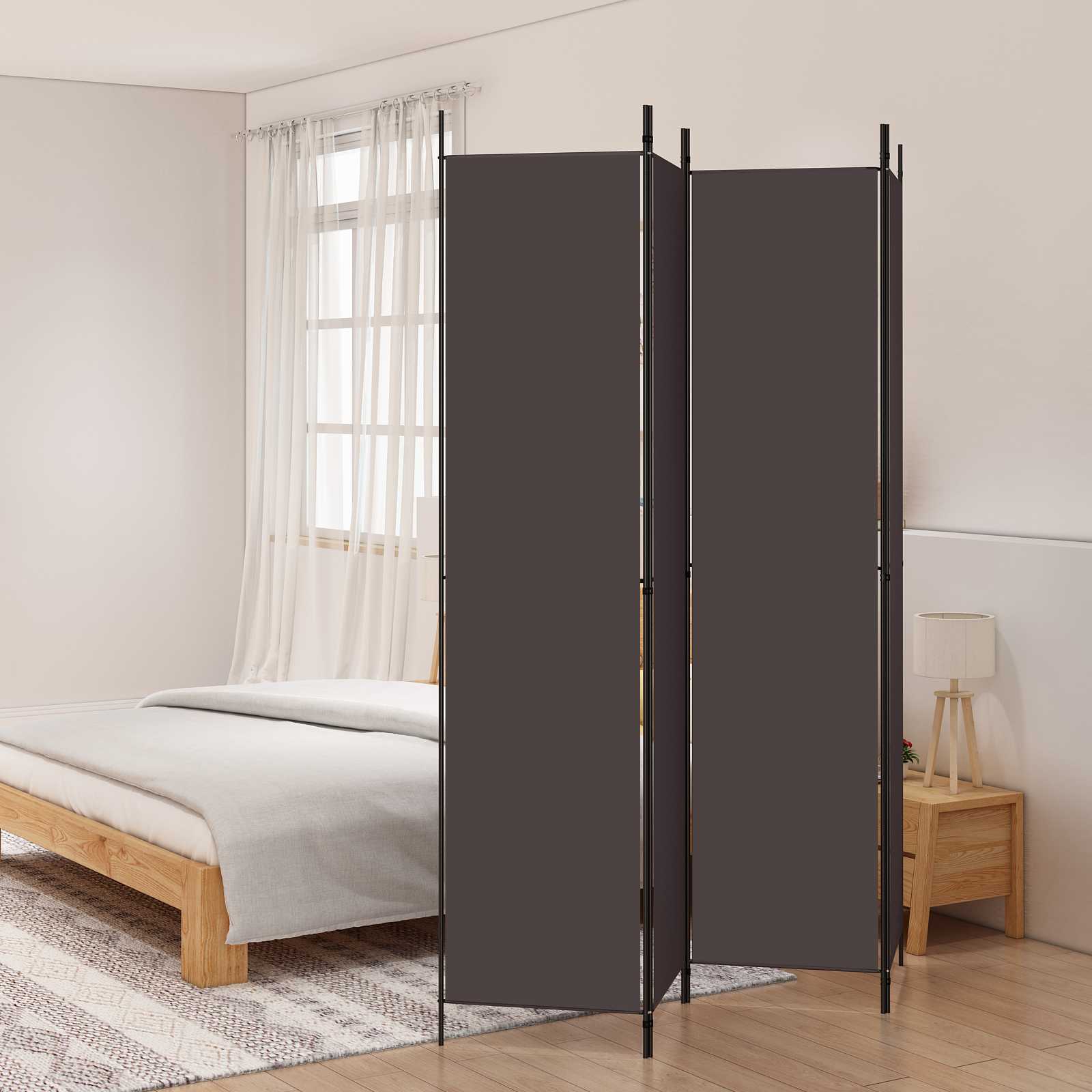 3-Panels Rumdeler Stof Brun - 4 / 200 x 220 cm