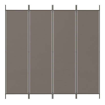 4-panels rumdeler 200x220 cm stof antracitgrå