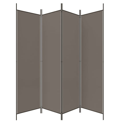 4-panels rumdeler 200x220 cm stof antracitgrå
