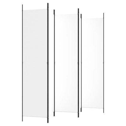 5-panels rumdeler 250x220 cm stof hvid