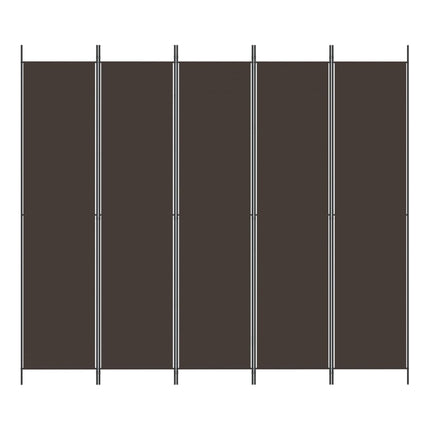 5-panels rumdeler 250x220 cm stof brun