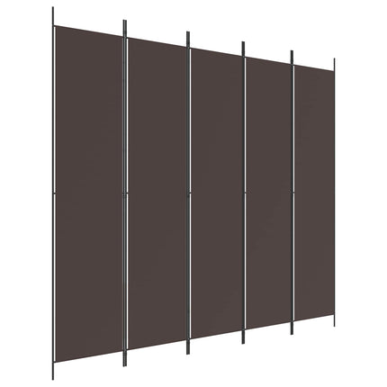 5-panels rumdeler 250x220 cm stof brun