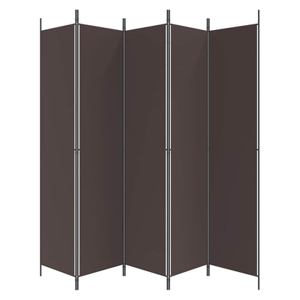 5-panels rumdeler 250x220 cm stof brun