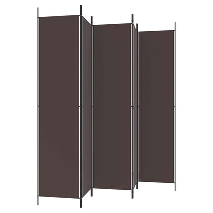 5-panels rumdeler 250x220 cm stof brun