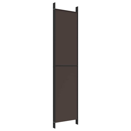5-panels rumdeler 250x220 cm stof brun