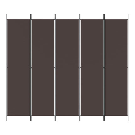 5-panels rumdeler 250x220 cm stof brun