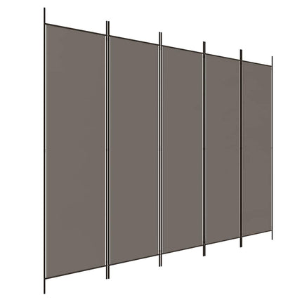 5-panels rumdeler 250x220 cm stof antracitgrå
