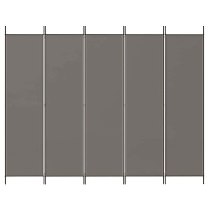 5-panels rumdeler 250x220 cm stof antracitgrå