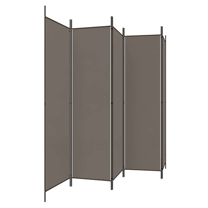 5-panels rumdeler 250x220 cm stof antracitgrå
