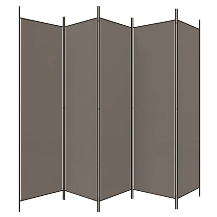 5-panels rumdeler 250x220 cm stof antracitgrå