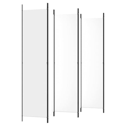 6-panels rumdeler 300x220 cm stof hvid