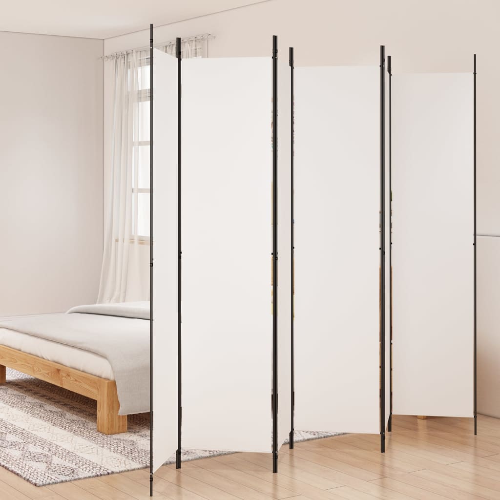 3-Panels Rumdeler Stof Hvid - 6 / 300 x 220 cm