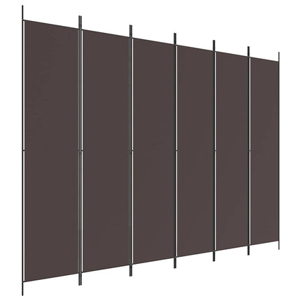 6-panels rumdeler 300x220cm stof brun