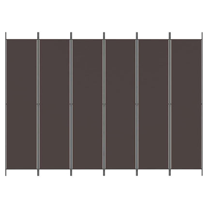 6-panels rumdeler 300x220cm stof brun