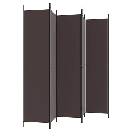 6-panels rumdeler 300x220cm stof brun