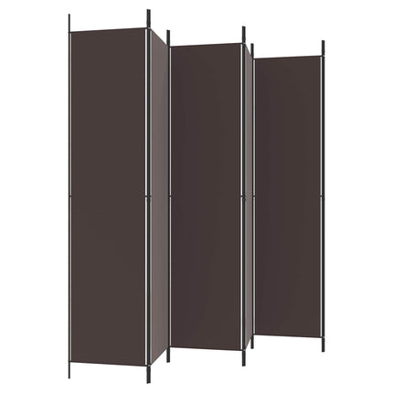 6-panels rumdeler 300x220cm stof brun
