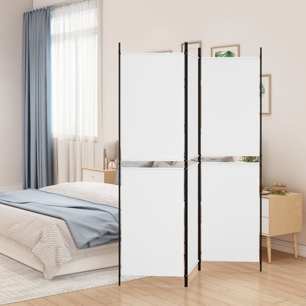 3-panels rumdeler i stof - 150 × 180 cm, hvid