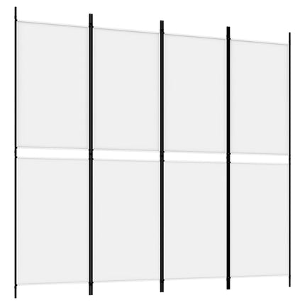 4-panels rumdeler 200x180 cm stof hvid