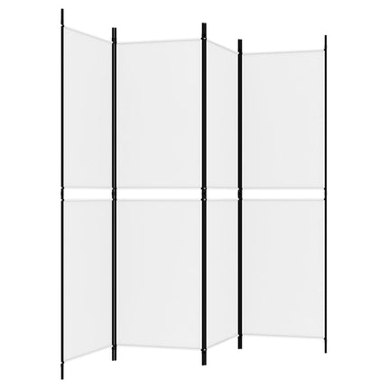 4-panels rumdeler 200x180 cm stof hvid
