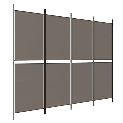 4-panels rumdeler 200x180 cm stof antracitgrå
