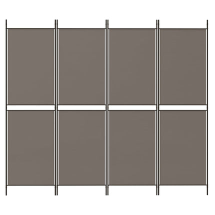 4-panels rumdeler 200x180 cm stof antracitgrå