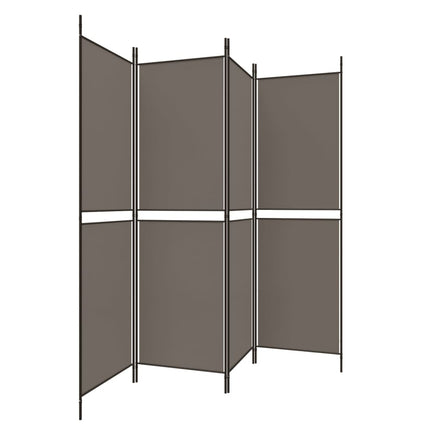 4-panels rumdeler 200x180 cm stof antracitgrå