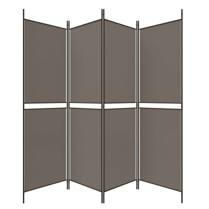4-panels rumdeler 200x180 cm stof antracitgrå