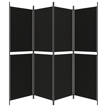 4-panels rumdeler 200x180 cm stof sort