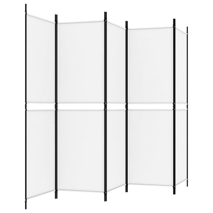 5-panels rumdeler 250x180 cm stof hvid