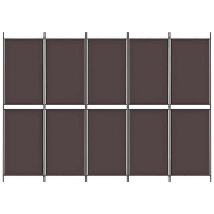 5-panels rumdeler 250x180 cm stof brun