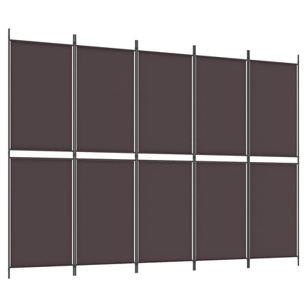5-panels rumdeler 250x180 cm stof brun