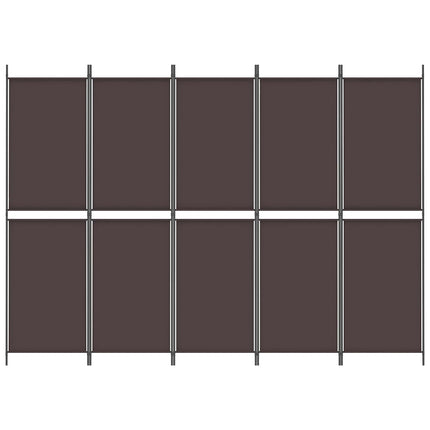 5-panels rumdeler 250x180 cm stof brun