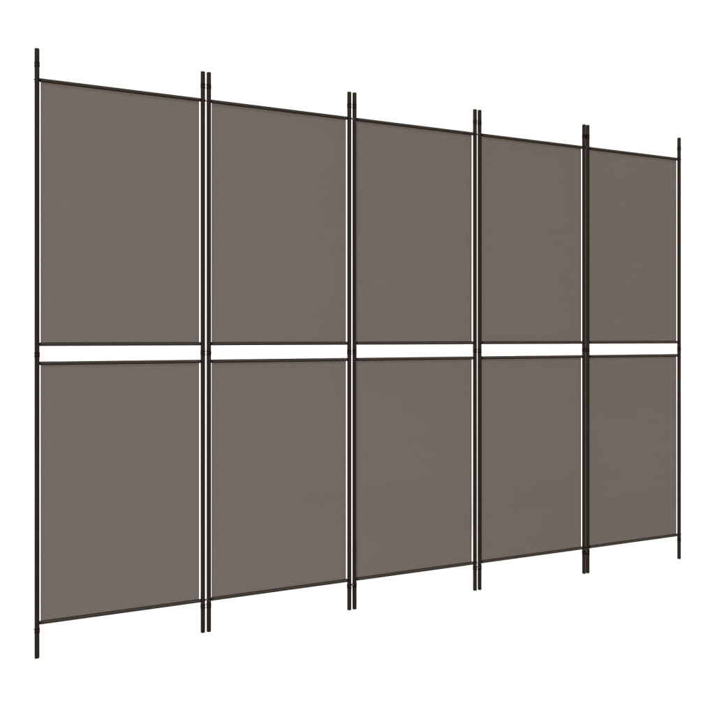 5-panels rumdeler 250x180 cm stof antracitgrå