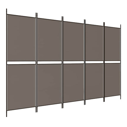 5-panels rumdeler 250x180 cm stof antracitgrå