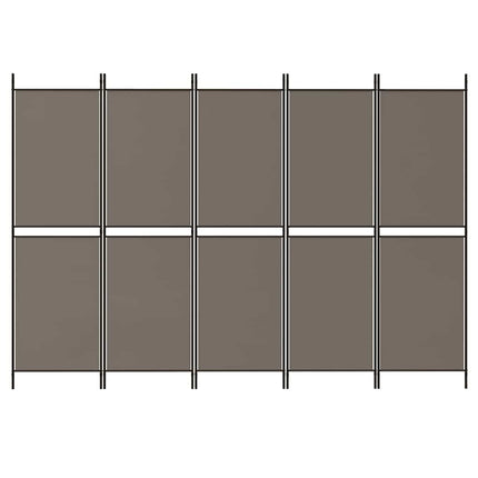 5-panels rumdeler 250x180 cm stof antracitgrå