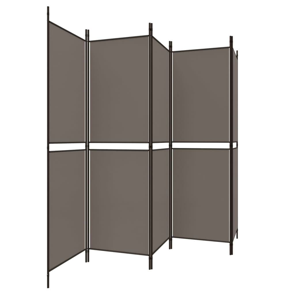 5-panels rumdeler 250x180 cm stof antracitgrå