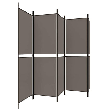 5-panels rumdeler 250x180 cm stof antracitgrå