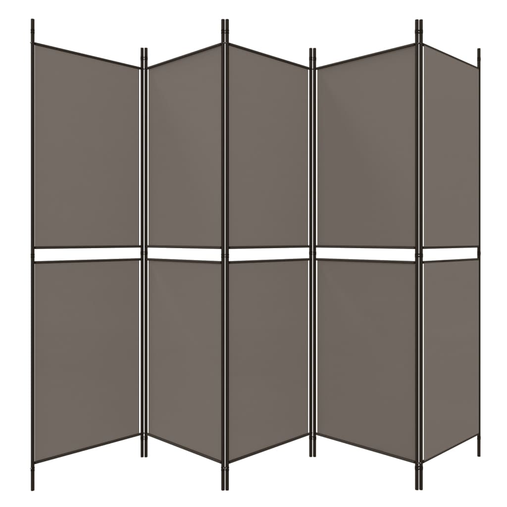 5-panels rumdeler 250x180 cm stof antracitgrå