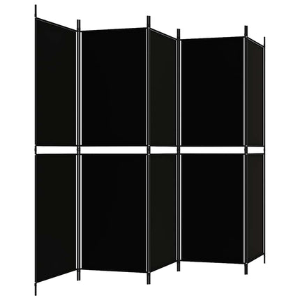 5-panels rumdeler 250x180 cm stof sort
