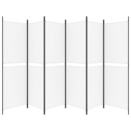 6-panels rumdeler 300x180 cm stof hvid